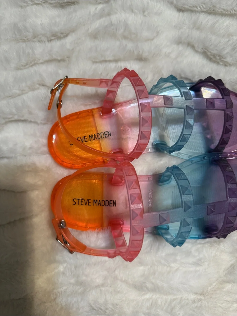Steve Madden Multicolor Gradient Studded Jelly Sandals